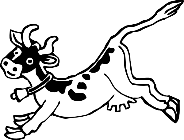 Jumping Cow Svg Clip Arts 600 X 455 Px (600x455), Png Download