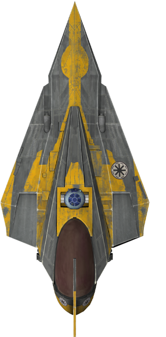 Jedistarfighter Detail - Star Wars Jedi Starfighter Top View (341x692), Png Download