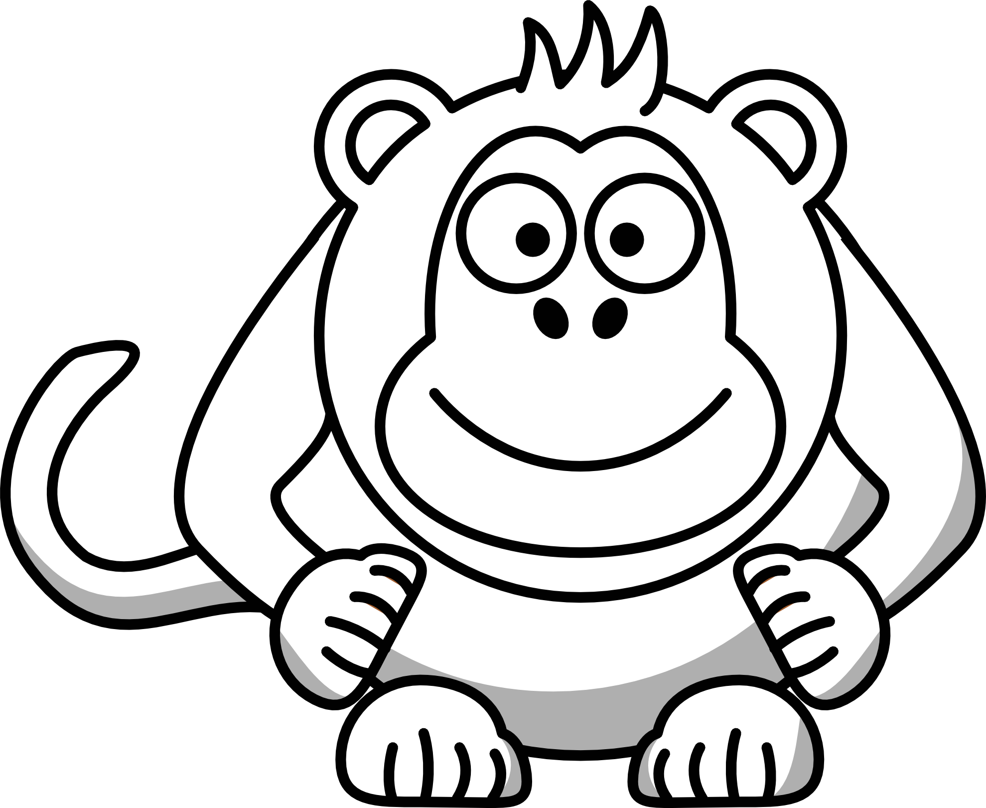 Clip Arts Related To - Cartoon Clipart Black And White (1979x1621), Png Download