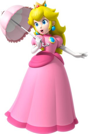 Peach's Parasol - Super Mario Peach (300x459), Png Download