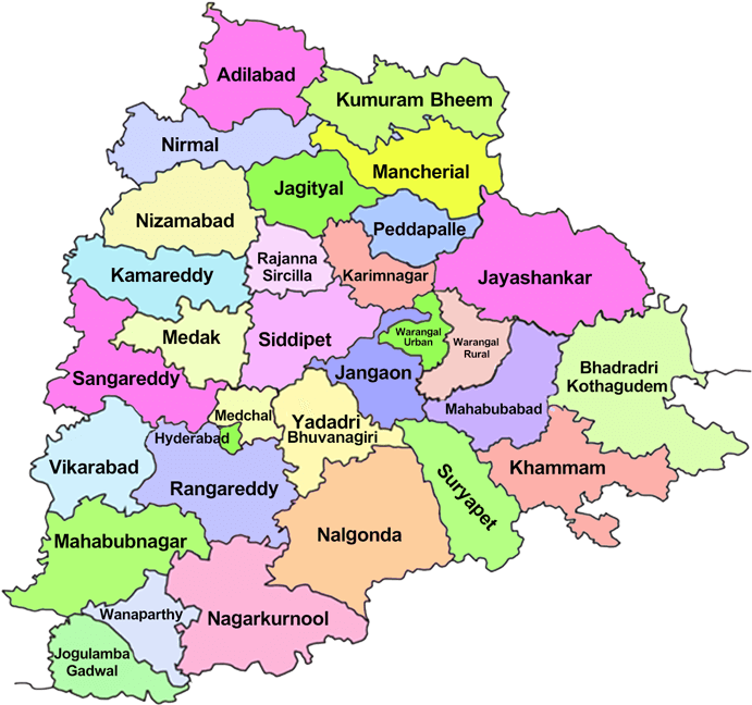 Packages - Telangana 31 Districts Map (800x800), Png Download