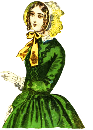Victorian Woman With Bonnet 1838, Victorian Hat Clipart - Victorian Woman On Transparent (344x472), Png Download