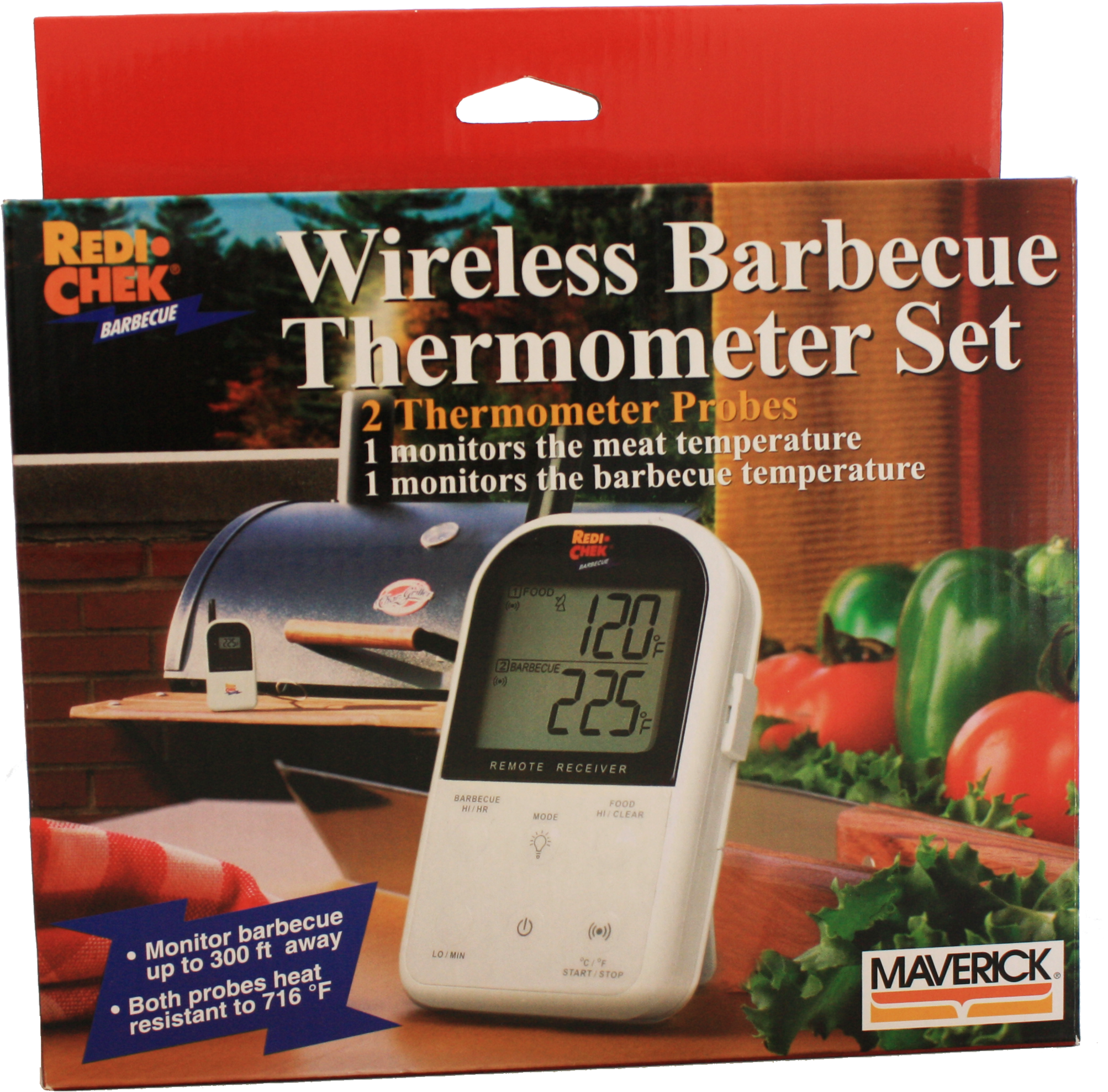 Maverick Wireless Barbecue Thermometer Set Et-732 At - Ivation Long Range Wireless Thermometer W/ Spare Probe (2048x2048), Png Download