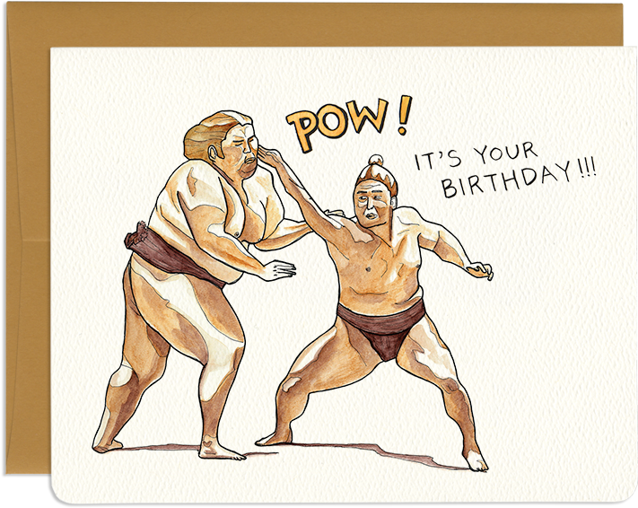 Sumo Greeting Card - Greeting Card (800x661), Png Download