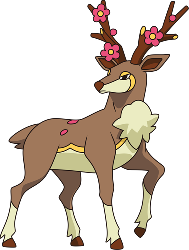 586sawsbuck-spring Bw Anime - Sawsbuck Pokemon Go (378x500), Png Download