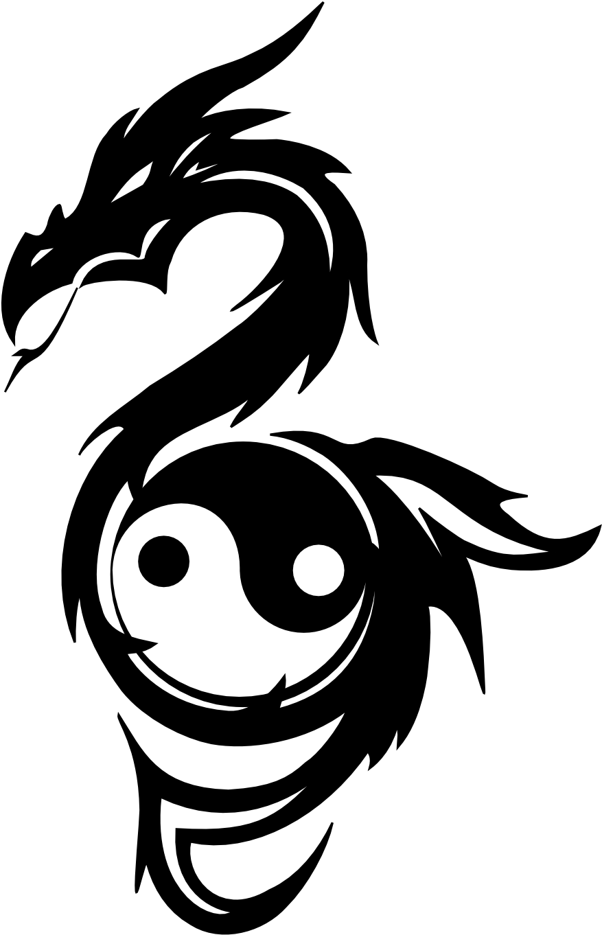 Collection Of 25 Yin Yang Dragons Tattoos - Dragon With Yin Yang (1417x1417), Png Download