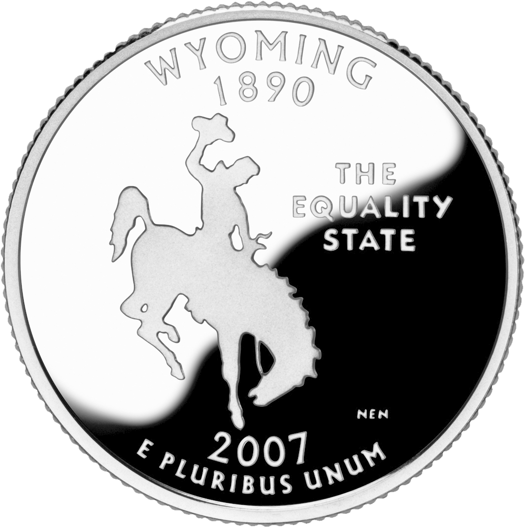 2007 Wy Proof Rev - Wyoming State Quarter (1080x1080), Png Download