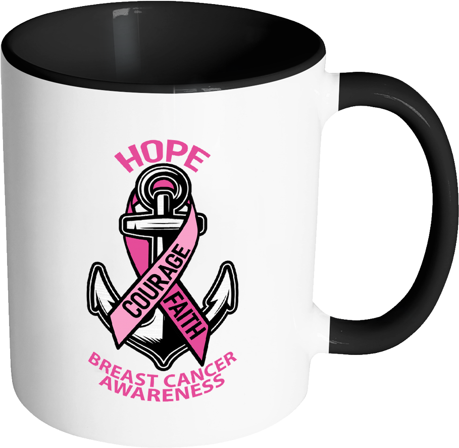 Hope Courage Faith Breast Cancer Awareness Pink Ribbon - Physics Mug (1024x1024), Png Download