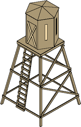 Hexagon Tower (348x471), Png Download