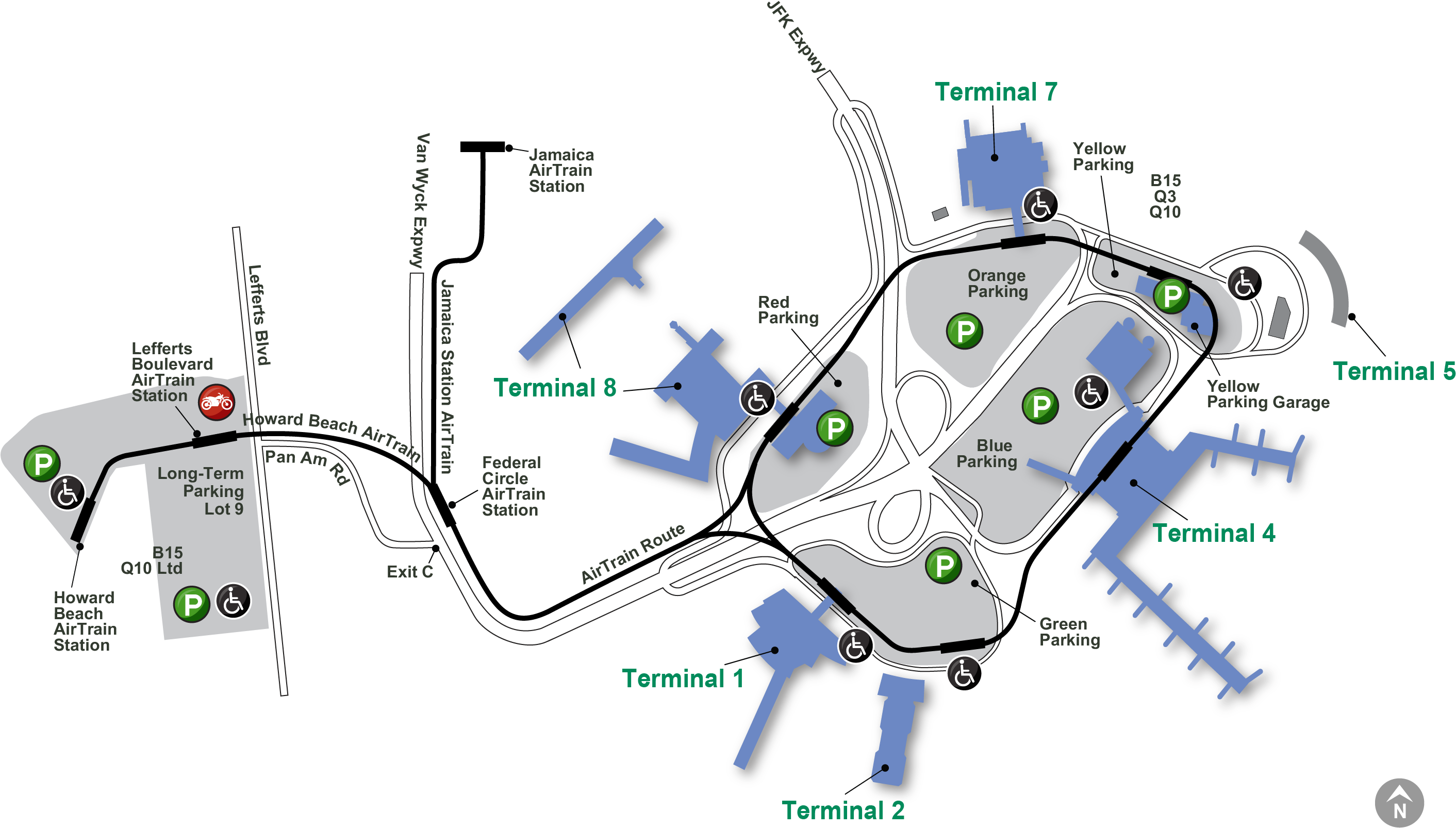 Airport Maps - Jfk Airport Map (3334x2093), Png Download