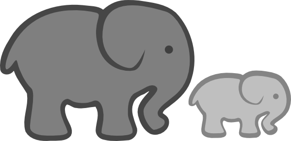 Image Grey Elephant Clipart - Pink Elephant Clip Art (600x291), Png Download