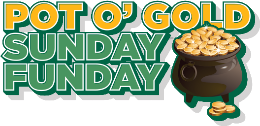 Pot O' Gold Sunday Funday - Pot Of Gold (800x300), Png Download