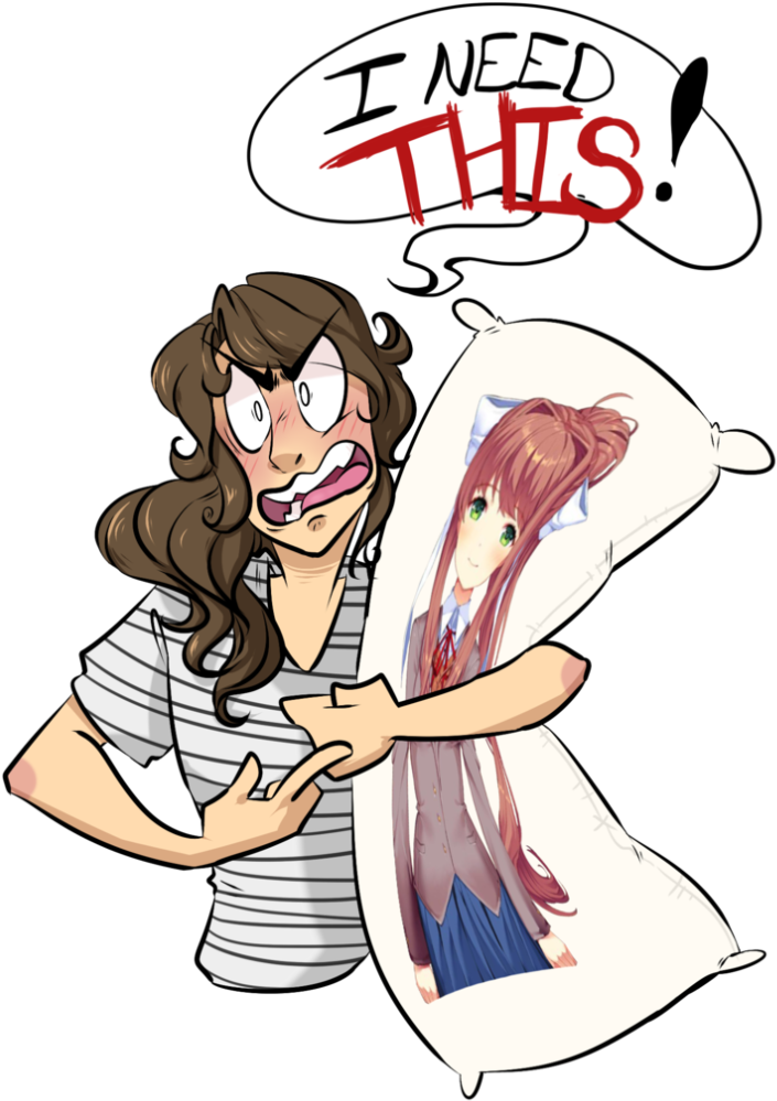 Waifu Pillow Png Clipart Body - Monika Doki Doki Body Pillow (768x1024), Png Download