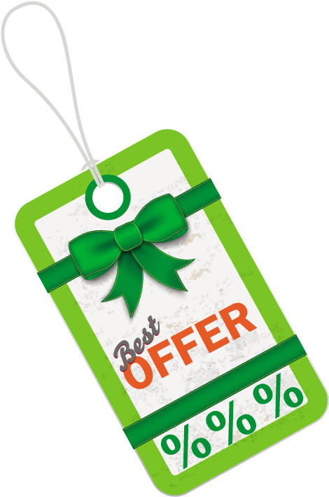 Green Best Offer Hang Tag - Portable Network Graphics (480x730), Png Download
