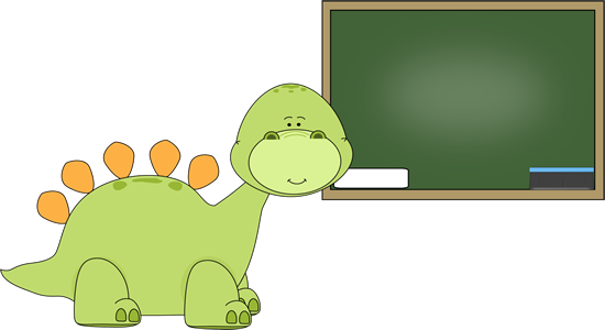 Chalkboard Clipart Cute - Dinosaur School Clipart (550x300), Png Download