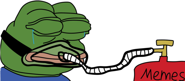 Download - Pepe Meme Life Support (640x360), Png Download