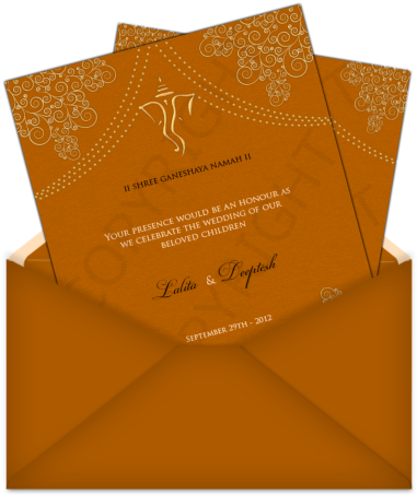 Letter Style Email Indian Wedding Invitation Design - Envelope (406x471), Png Download