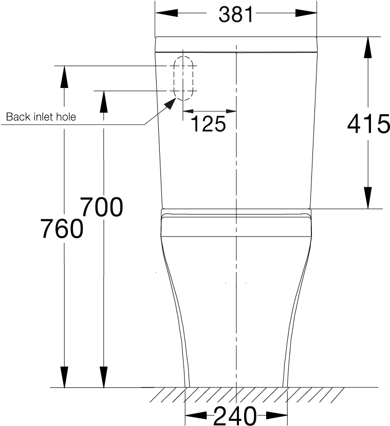American Standard Cygnet Cc Btw Back Inlet Toilet Suite - Toilet (1200x900), Png Download