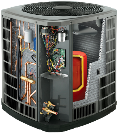 Heat Pump - Air Conditioning Unit Inside (419x480), Png Download