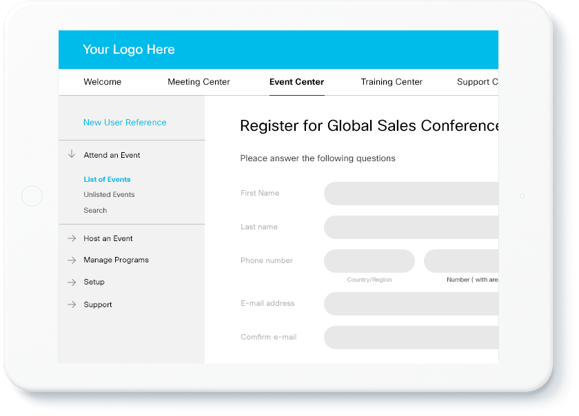 Customize Your Webex Event - Cisco Webex (840x604), Png Download