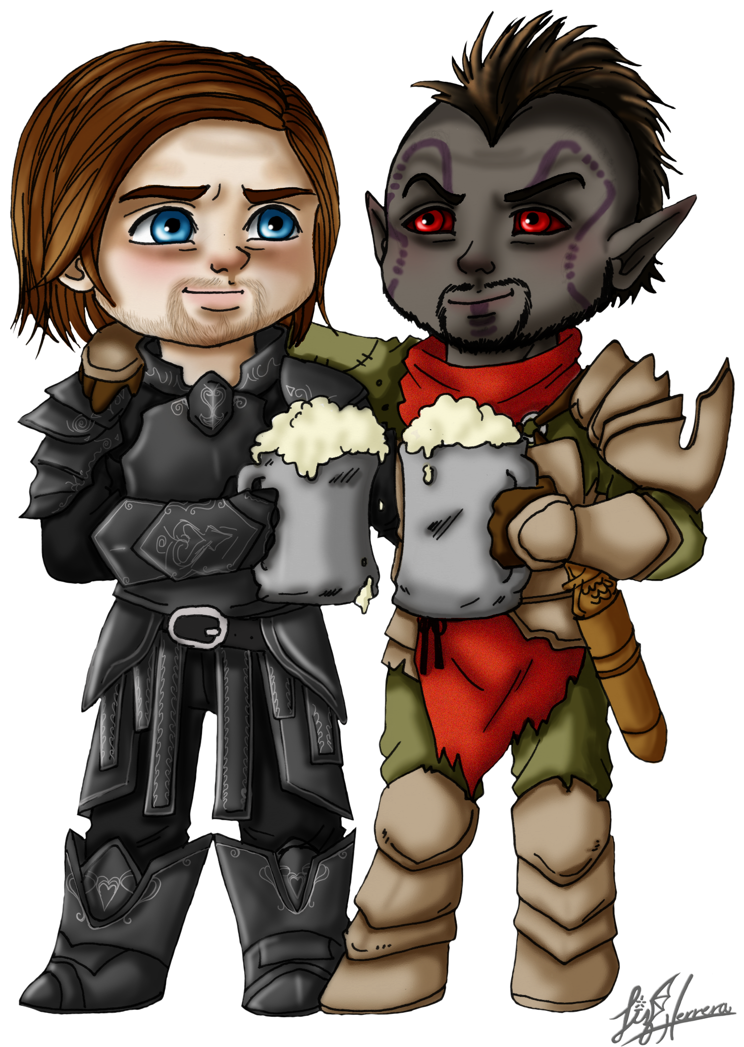 #ale #cheers #companions #friends #skyrim #dovahkiin - Cartoon (2550x2154), Png Download