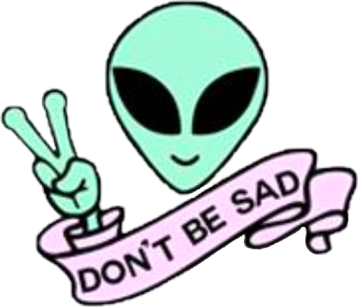 Alien Sad Happy Rad Pink Green Cute Kawaii Space - Yemuseed Summer Casual Aliens Tees Students Comfortable (702x601), Png Download