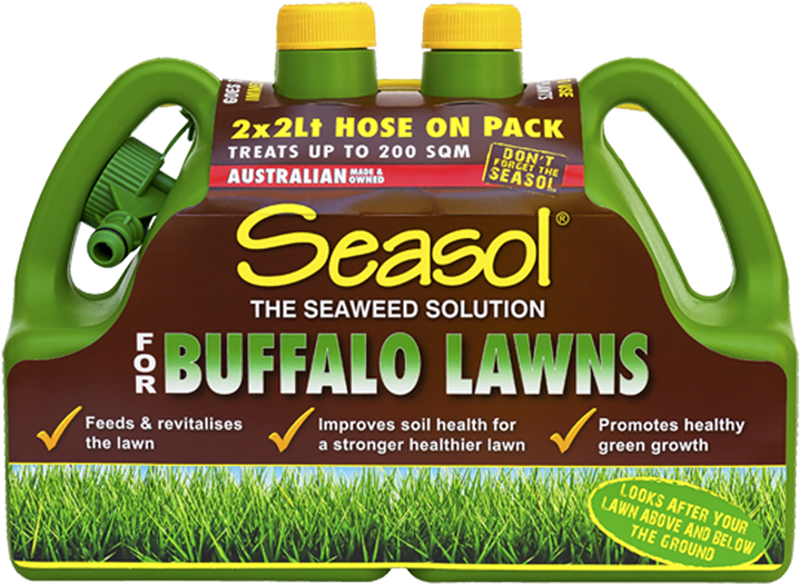 Seasol 2l Buffalo Lawn Fertiliser Twin Pack - Bunnings Sir Walter Fertilizer (800x800), Png Download