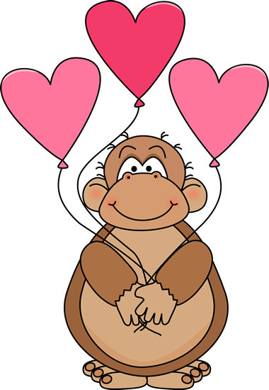 Hanuman Clipart - Valentine Animals Clip Art (380x550), Png Download