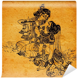 Home Wall Radha Krishna Painting (400x400), Png Download