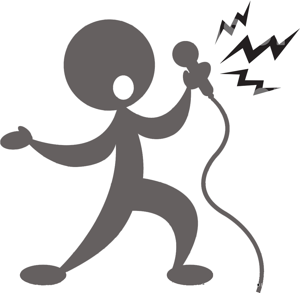 Singer Clipart Menyanyi - Entertainment Black And White Clip Art (1024x1024), Png Download