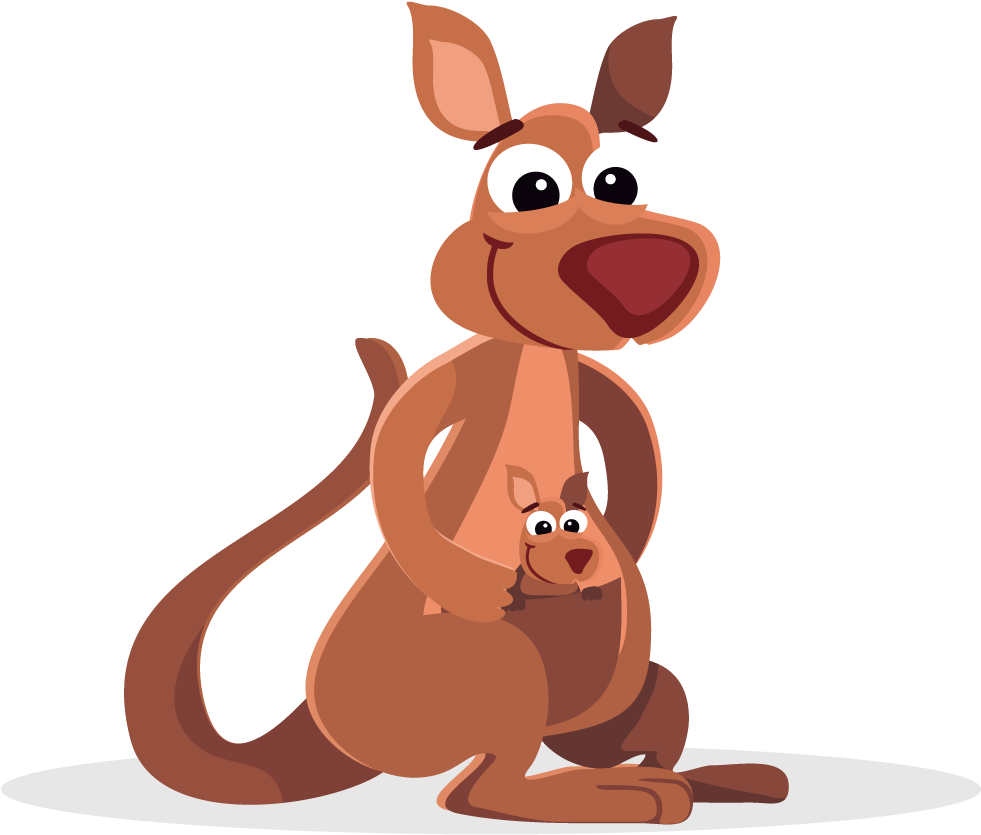 Kangaroo Clipart Cartoon - Kangaroo Cartoon Transparent (1000x938), Png Download