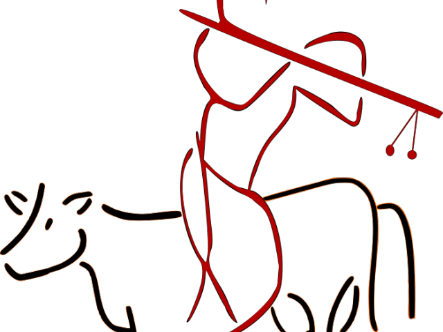 Krishna Clipart Cow Clipart - Janmashtami Clip Art (640x480), Png Download