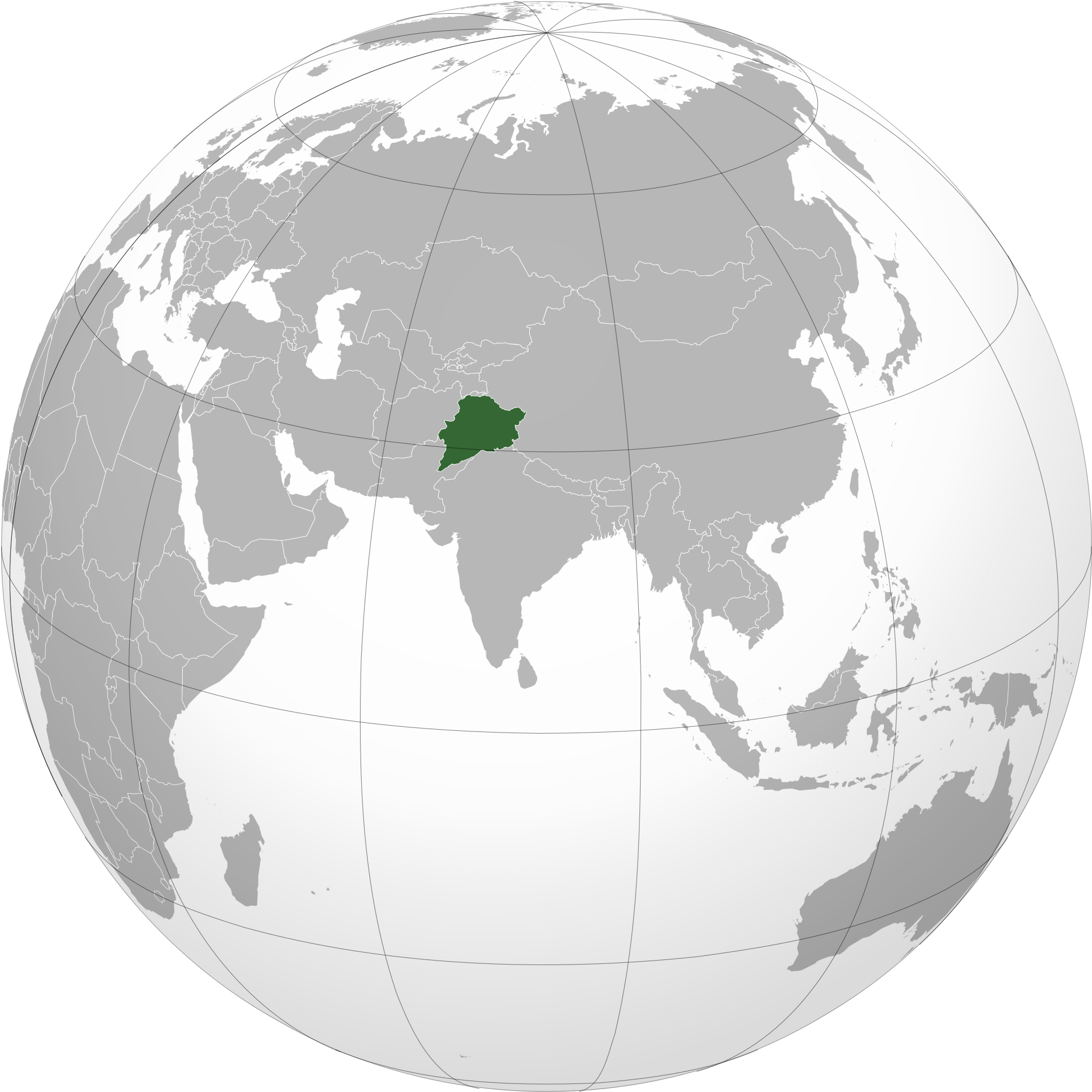 Open - Pakistan Map On Globe (2000x2000), Png Download