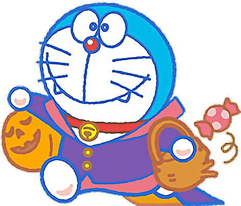 Cute Doraemon Halloween Pumpkin Candy Trickortreat - Halloween Doraemon (472x404), Png Download