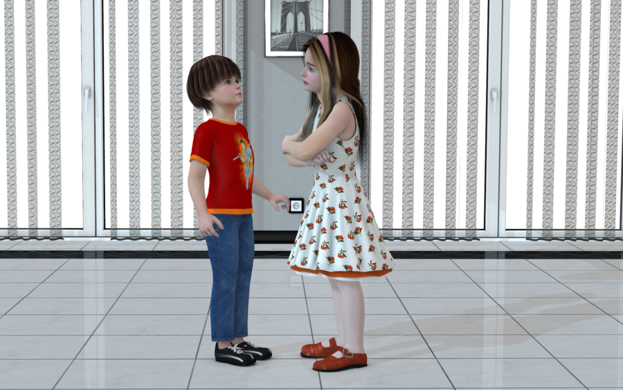 Art Clipart Sister Girl Woman - Digital Art (900x564), Png Download