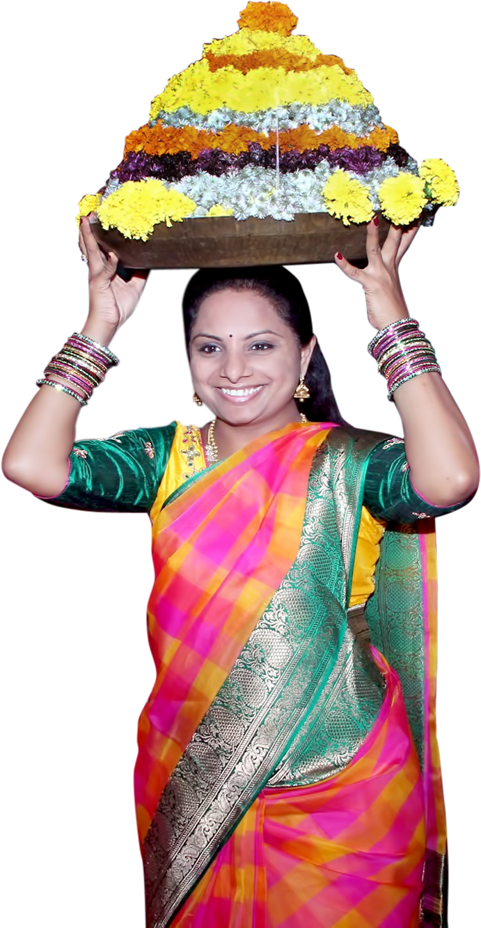 Kalvakuntla Kavitha Hd Png Photos Images - Sari (971x1365), Png Download