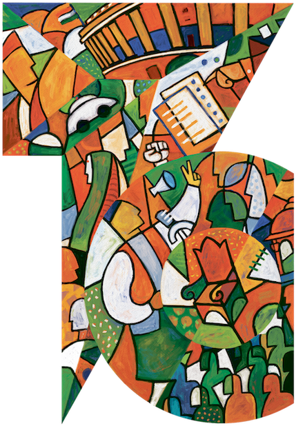 Most Influential Politicians Of Post-independence India - Painting (450x641), Png Download