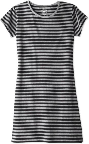 Women's Stiped T-shirt Dress - Shirt (570x570), Png Download