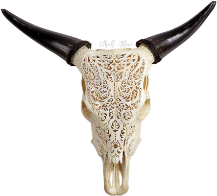 Cow Skulls Small Horns - Tribal Animal Skull Engravings (430x430), Png Download