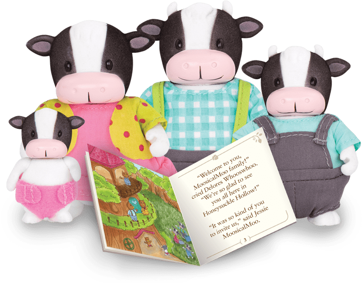 Li'l Woodzeez The Moosicalmoo Cow Family (900x660), Png Download