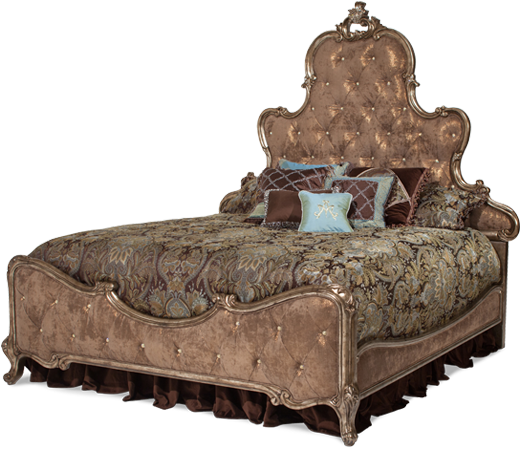 Michael Amini Platine De Royale Upholstered Panel Headboard (600x510), Png Download