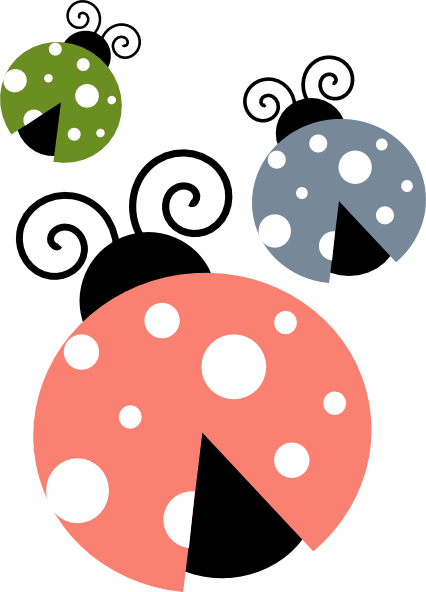 Multi Colored Lady Bugs Svg Clip Arts 426 X 592 Px (426x592), Png Download