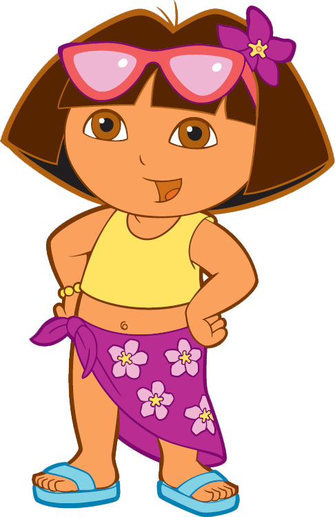 Dora The Explorer Png Pack - Dora The Explorer On The Beach (486x750), Png Download
