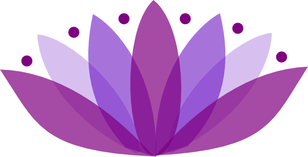 Lotus Clipart Has - Purple Lotus Flower Logo (600x306), Png Download