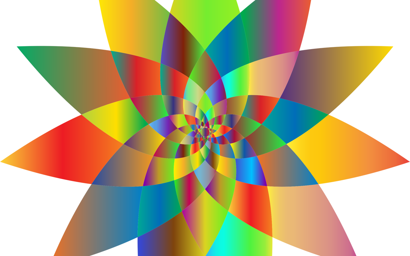 Clipart Prismatic Abstract Flower Line Art - Clip Art (1368x855), Png Download