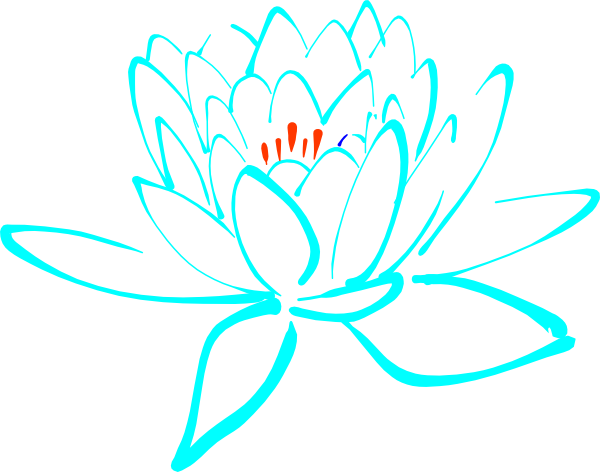 Orange Lotus Flower Picture Ii Clip Art At Clker - Lotus Png Black N White (600x472), Png Download
