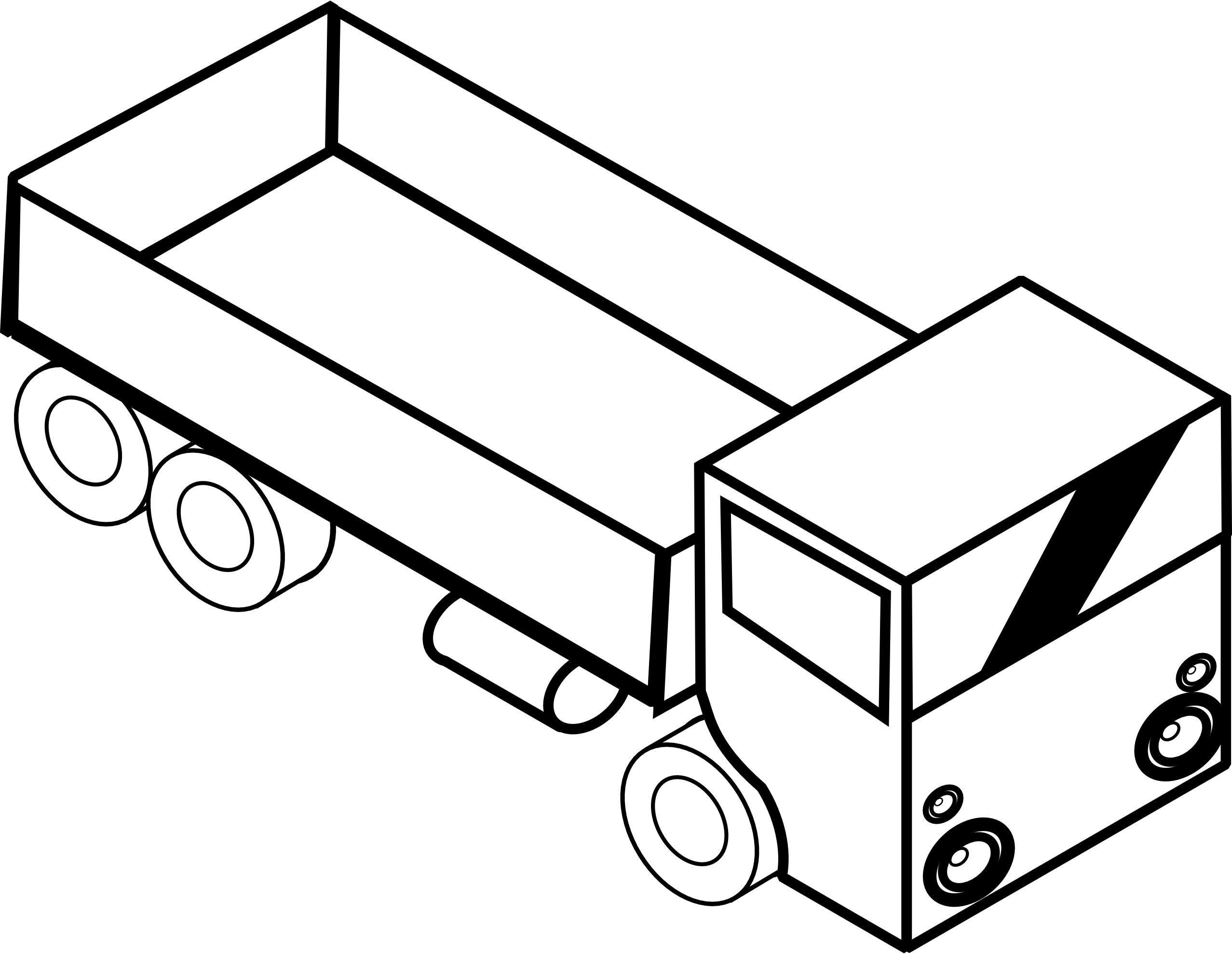 Truck Clipart Black And White - Clipart Toy Truck Drawing (2555x1978), Png Download