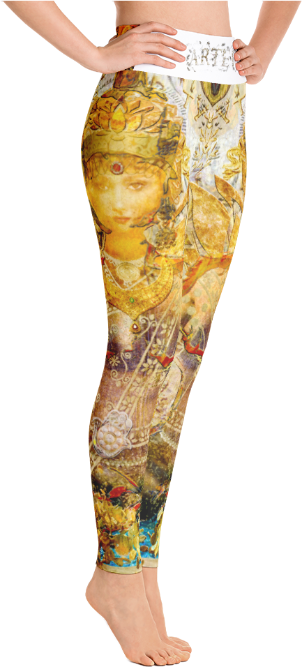 Lakshmi Yoga Yoga Pants Leggins Art Artevo - Leggings (1000x1000), Png Download