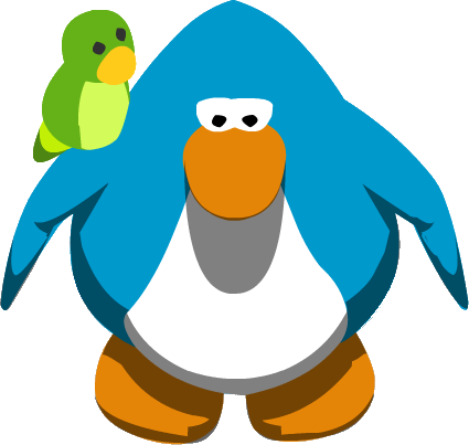 Green Parrot Ig - Club Penguin Penguin (425x403), Png Download