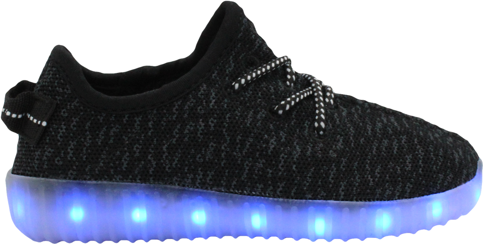 Kids Black Ledshoes Lowtop - Galaxy Shoes Kids Sport Knit (black) (1080x926), Png Download